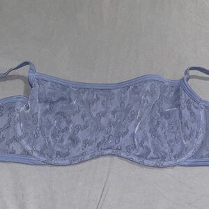 Victorias Secret PINK blue lace scoop bra